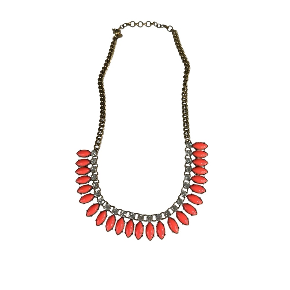 J. Crew Coral and Gold Necklace - Picture 7 of 9